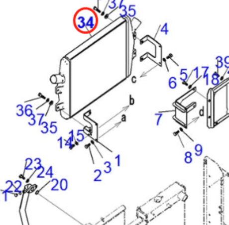 Fits For Komatsu BR580JG - 1 PC400 - 8 PC450 - 8 Aftercooler 625 - 16 - 15110 - Fab Heavy Parts