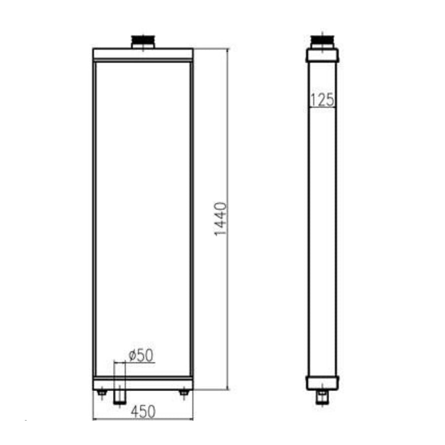 Fits For Komatsu Bulldozer D375A - 5 Hydraulic Radiator Core Assembly - Fab Heavy Parts