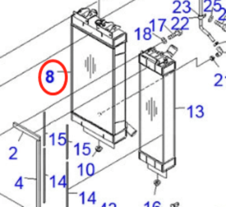 Fits For Komatsu Bulldozer D61EX - 15E0 - BW D61PX - 15E0 - BW Hydraulic Radiator Core Assembly 134 - 03 - 73110 - Fab Heavy Parts