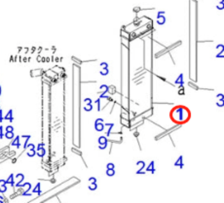 Fits For Komatsu Excavator PC160LC - 8 PC160LC - 7 - E0 Hydraulic Radiator Core Assembly 21K - 03 - 72123 - Fab Heavy Parts