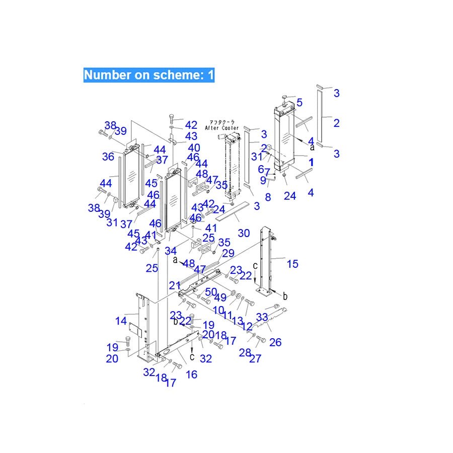 Fits For Komatsu Excavator PC190NLC - 8 PC190LC - 8 PC180NLC - 7 - E0 Hydraulic Radiator Core Assembly 21K - 03 - 72122 - Fab Heavy Parts