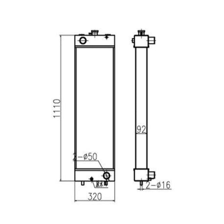 Fits For Komatsu Excavator PC190NLC - 8 PC190LC - 8 PC180NLC - 7 - E0 Hydraulic Radiator Core Assembly 21K - 03 - 72122 - Fab Heavy Parts