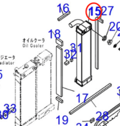 Fits For Komatsu Excavator PC200 - 8 PC200LC - 8 PC210 - 8K PC210LC - 8K PC210NLC - 8K PC230NHD - 8K Aftercooler 20Y - 03 - 41131 - Fab Heavy Parts