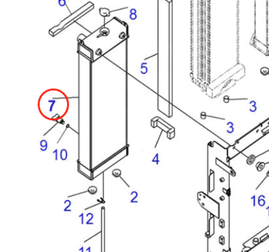 Fits For Komatsu Excavator PC200 - 8E0 PC200LC - 8E0 Hydraulic Radiator Assembly 205 - 03 - 31110 - Fab Heavy Parts