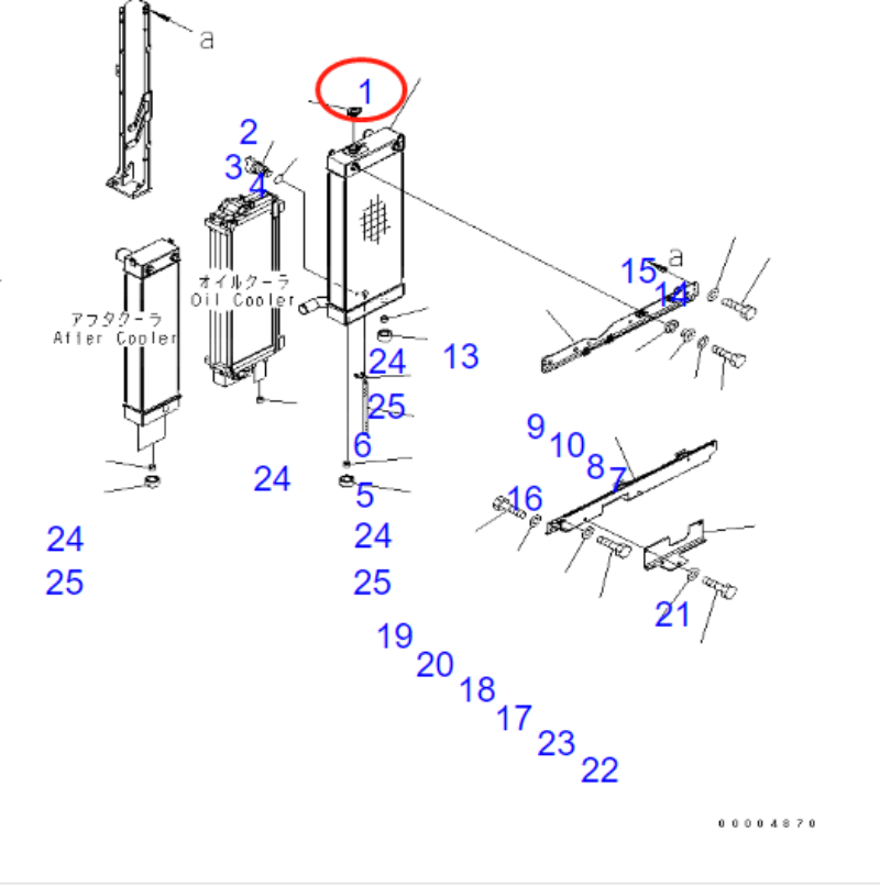 Fits For Komatsu Excavator PC228US - 3 PC228USLC - 3 Hydraulic Radiator Assembly 22U - 03 - 22113 - Fab Heavy Parts