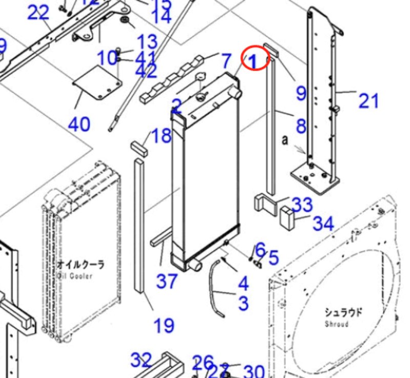 Fits For Komatsu Excavator PC400 - 8 PC450 - 8 Hydraulic Radiator Assembly 208 - 03 - 75111 - Fab Heavy Parts