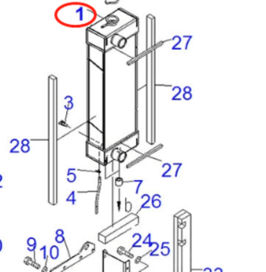 Fits For Komatsu Excavator PC40MR - 2 PC40MR - 2 - AC PC50MR - 2 PC50MR - 2 - AC Hydraulic Radiator Assembly 22M - 03 - 21330 - Fab Heavy Parts