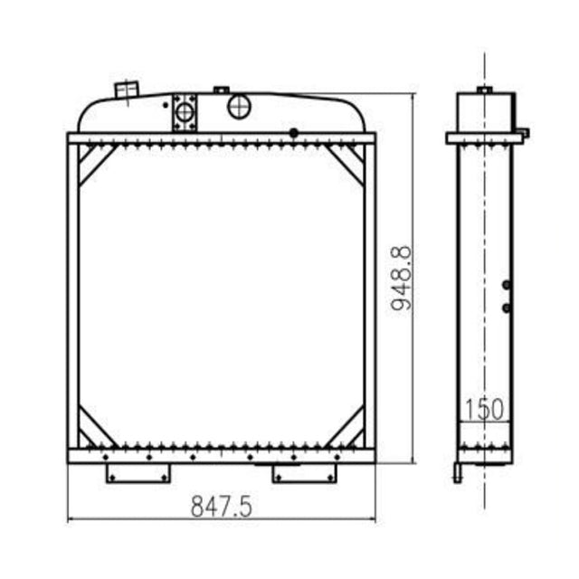 Fits For Komatsu TY220 SD22 Hydraulic Radiator Core Assembly - Fab Heavy Parts