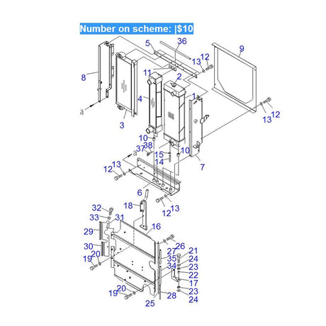 Fits For Komatsu Wheel Loader WA150 - 5 WA150L - 5 WA150PZ - 5 Hydraulic Radiator Core Assembly 416 - 03 - 31107 - Fab Heavy Parts