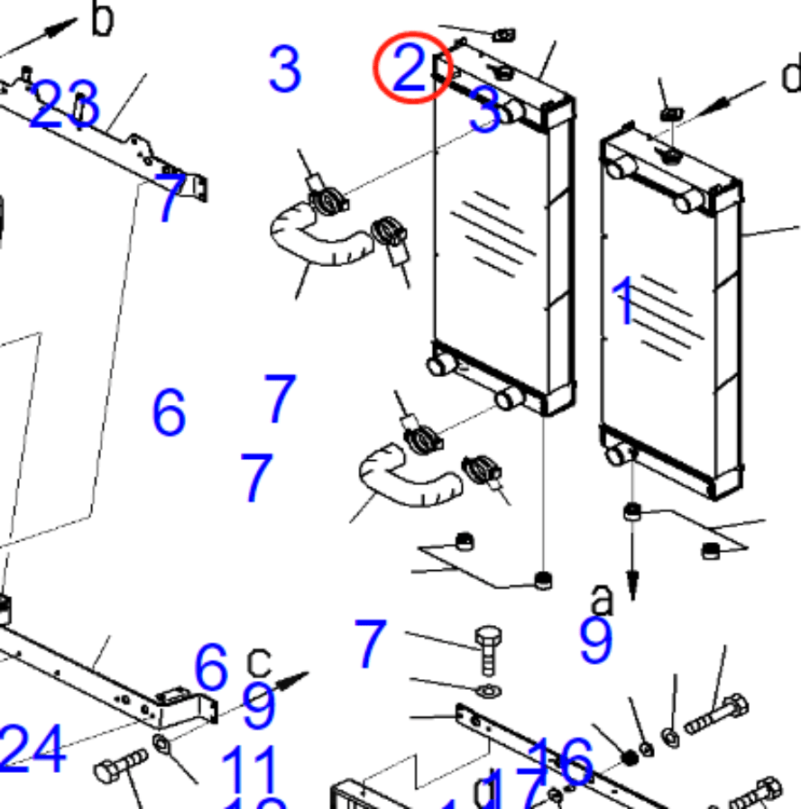 Fits For Komatsu Wheel Loader WA450 - 6 WA470 - 6 WA480 - 6 Hydraulic Radiator Core Assembly 421 - 03 - 44120 Right Final Clearance - Fab Heavy Parts