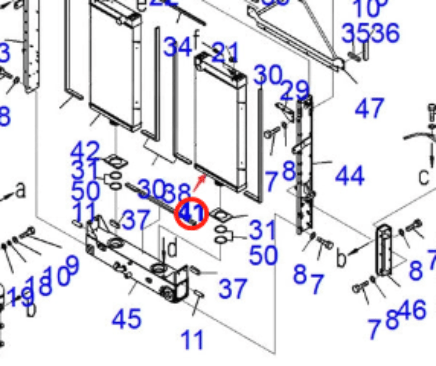 Fits For Komatsu Wheel Loader WA500 - 6 WA500 - 6R Hydraulic Radiator Core Assembly 425 - 033 - 2212 - Fab Heavy Parts