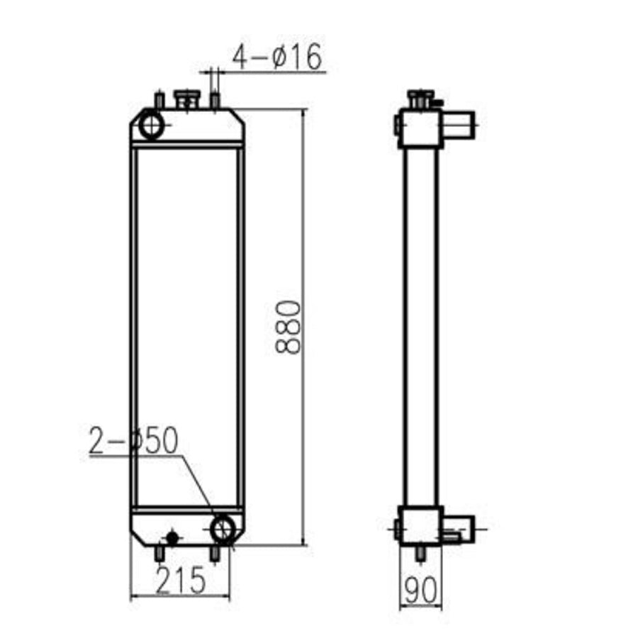 Convient pour l'ensemble de radiateur hydraulique CX75 de l'excavatrice Case