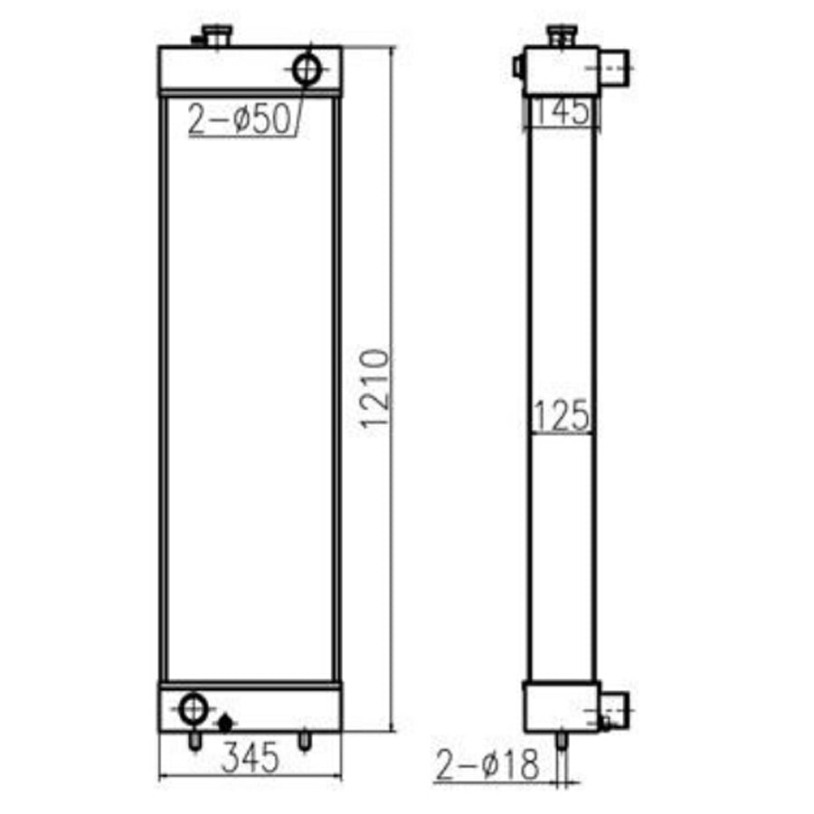 For Daewoo gravemaskin DX520 hydraulisk radiatorkjerneenhet