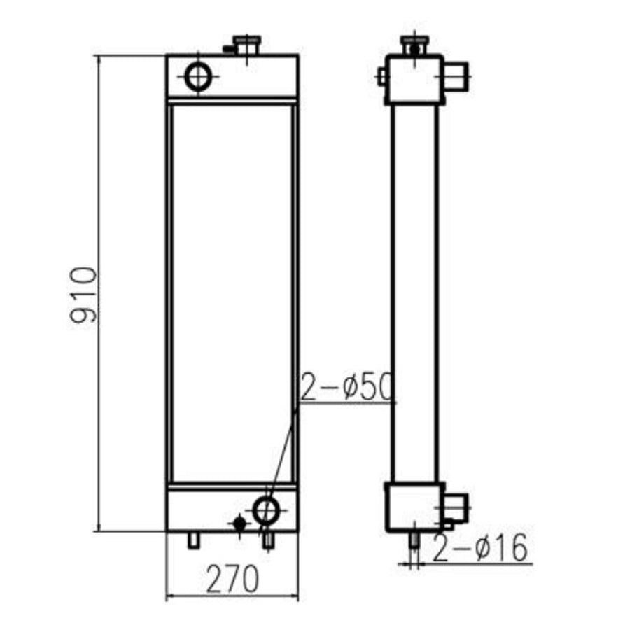 For Doosan Excavator DX140 Hydraulic Radiator Assembly - Fab Heavy Parts