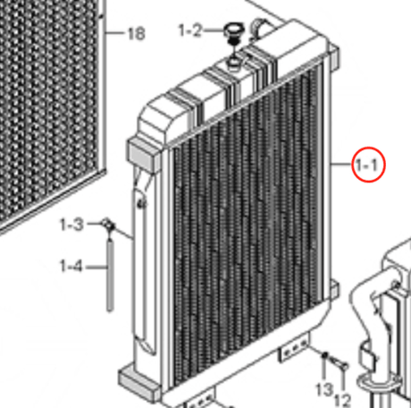 For Hyundai Excavator R200W - 7 R210NLC - 7 R215LC - 7 R210LC - 7 R220LC - 7 Hydraulic Radiator Core Assembly 11N6 - 43190 - Fab Heavy Parts