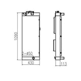 For Hyundai Excavator R210W - 9 R210NLC - 9 R210W - 9 - MH Hydraulic Radiator Core Assembly 11Q6 - 44210 11Q6 - 44312 11Q6 - 44311 11Q6 - 44310 - Fab Heavy Parts