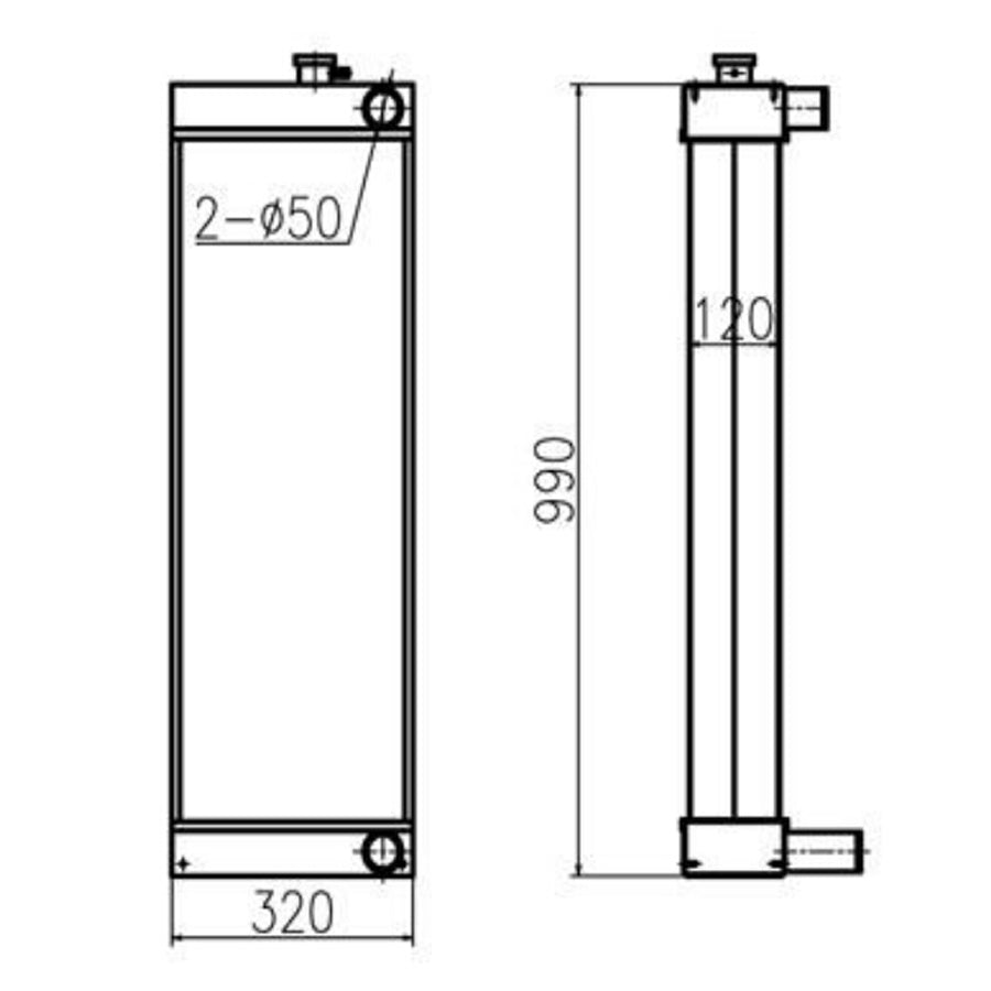 For JCB gravemaskin JS225 JS235 JS240LC Hydraulisk radiatorkjerneenhet