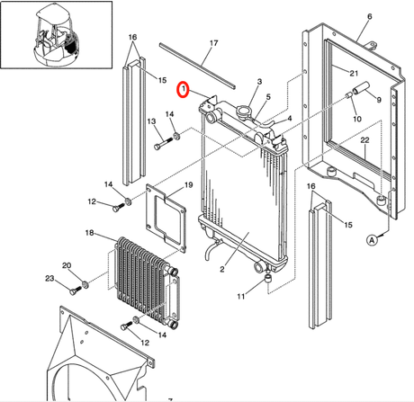 For Kobelco Excavator 35SR - 2 30SR - 2 SK25SR - 2 Hydraulic Radiator Core Assembly PV05P00006F1 - Fab Heavy Parts
