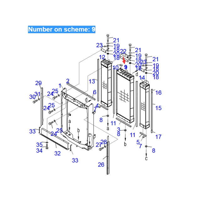 Fits pour Komatsu Bulldozer D65WX-17 D65PX-17 D65EX-17 RADIATEUR HYDRAULIQUE Assemblage du noyau 14X-03-61111
