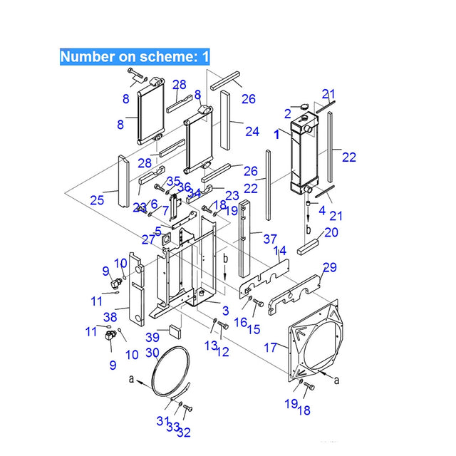 Fits For Komatsu Excavator PC45MR-3 PC55MR-3 Hydraulic Radiator Assembly 22M-03-31330