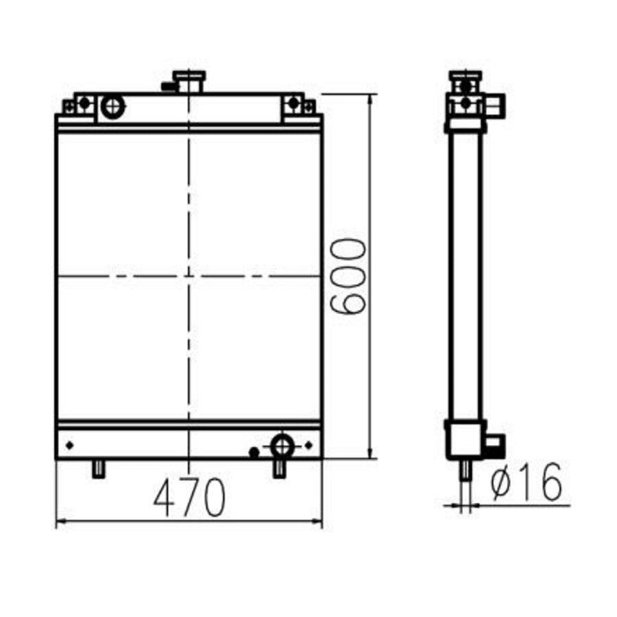 For Kubota gravemaskin KX151 KX159 Hydraulisk radiatorkjerneenhet