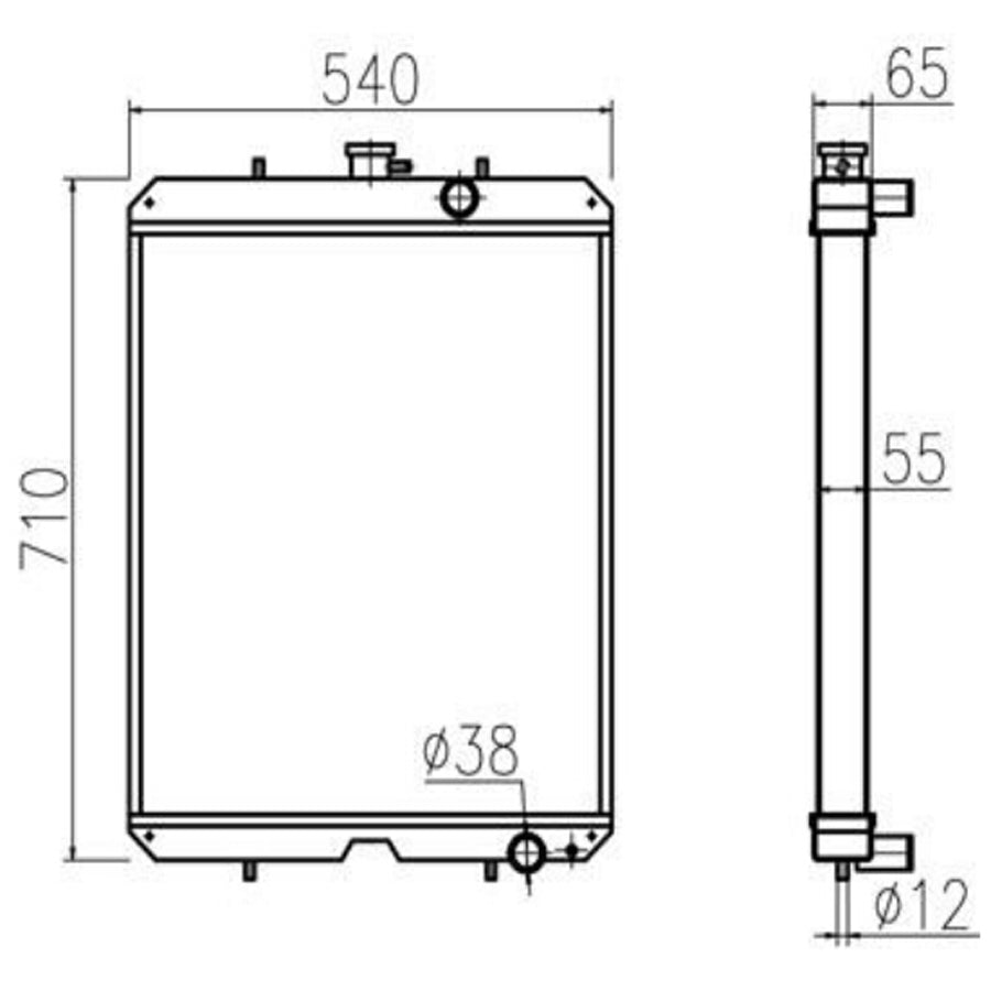 Kubota Excavator KX185 -hydraulisen jäähdyttimen ydinkokoonpanoon