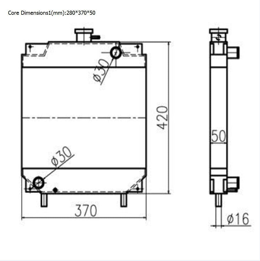For Kubota Excavator U15 Hydraulic Radiator Core Assembly - Fab Heavy Parts