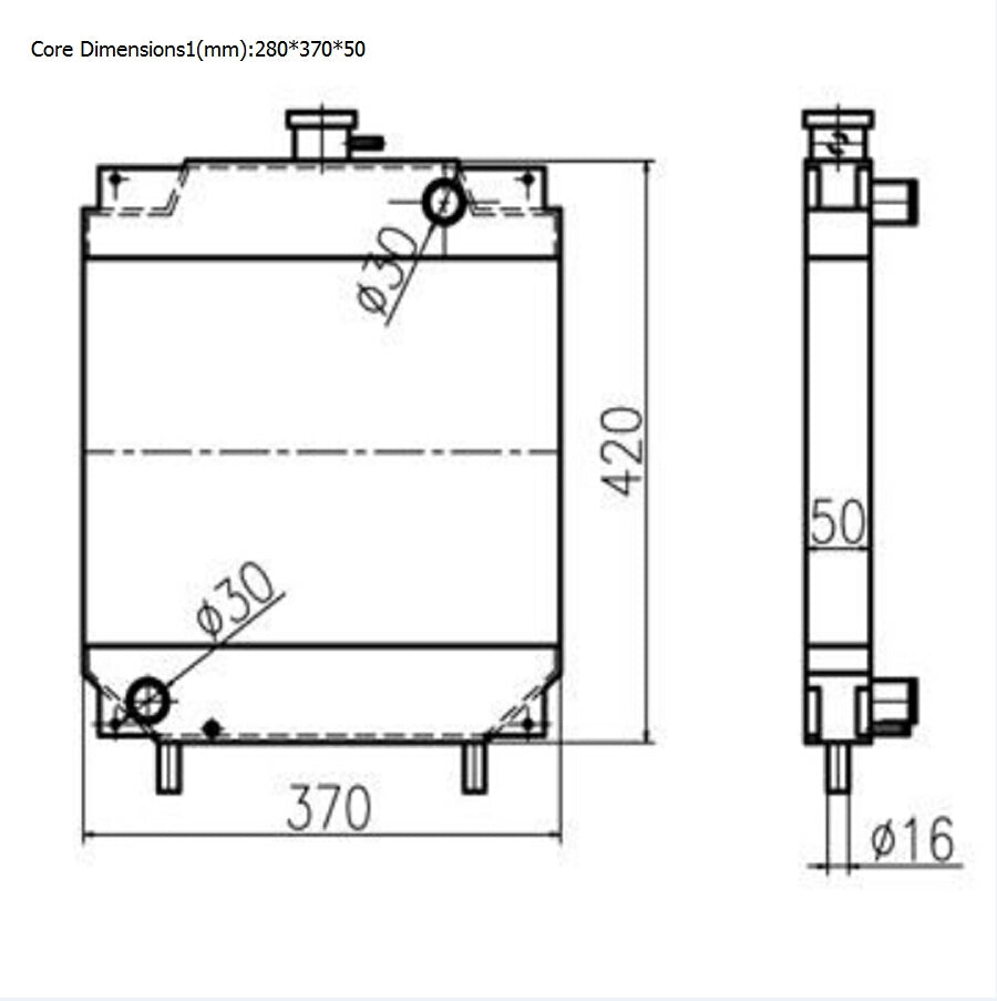 For Kubota Excavator U15 Hydraulic Radiator Core Assembly