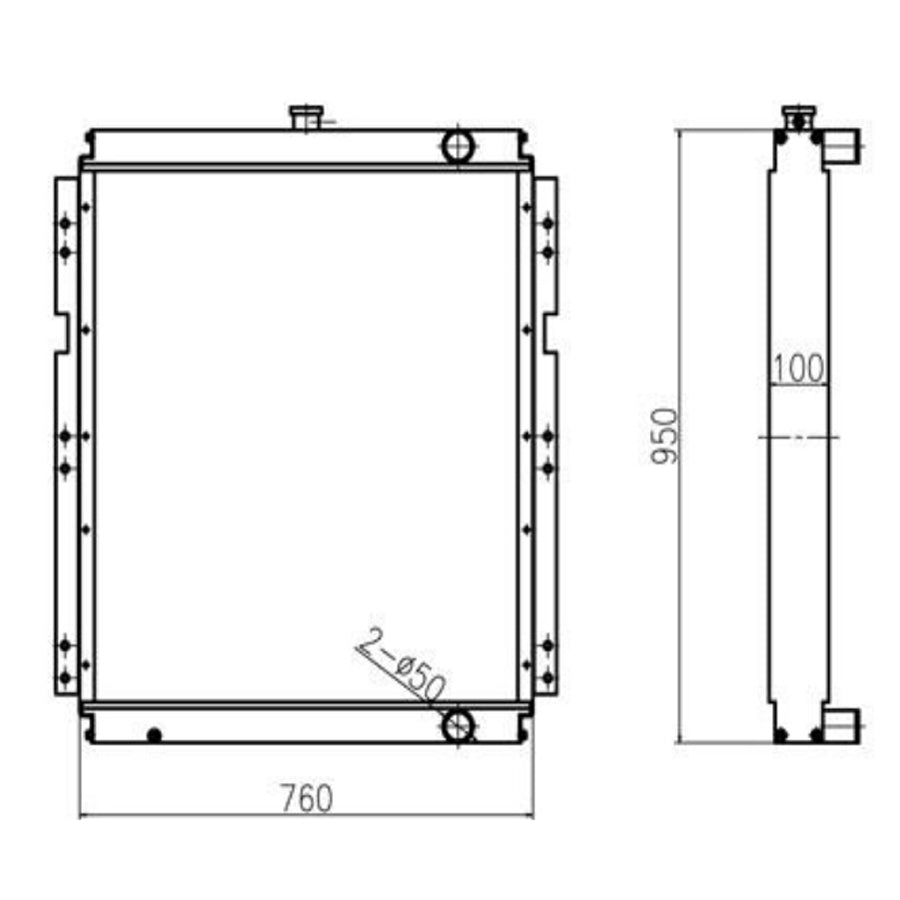 Sumitomo Excavator SH200A1 hydraulisen jäähdyttimen ydinkokoonpanoon