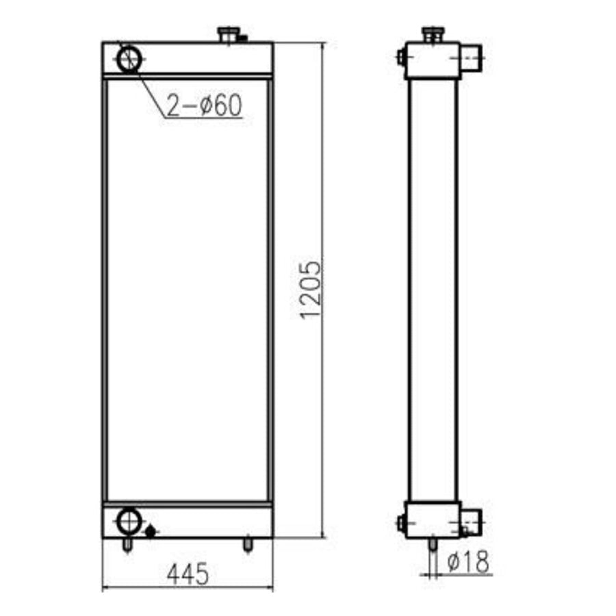 For Sumitomo Excavator SH450 - 3 SH450 - 5 SH460HD - 5 Hydraulic Radiator Core Assembly - Fab Heavy Parts