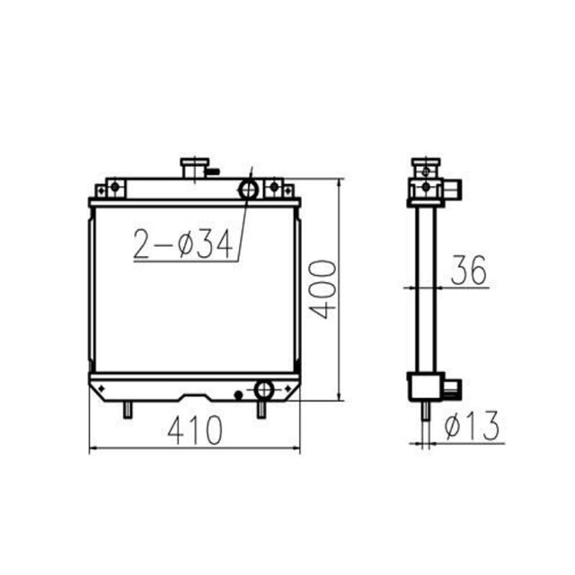 Für Yanmar F190 F210 F230 F250 hydraulische Kühlerkernbaugruppe 119853–44501