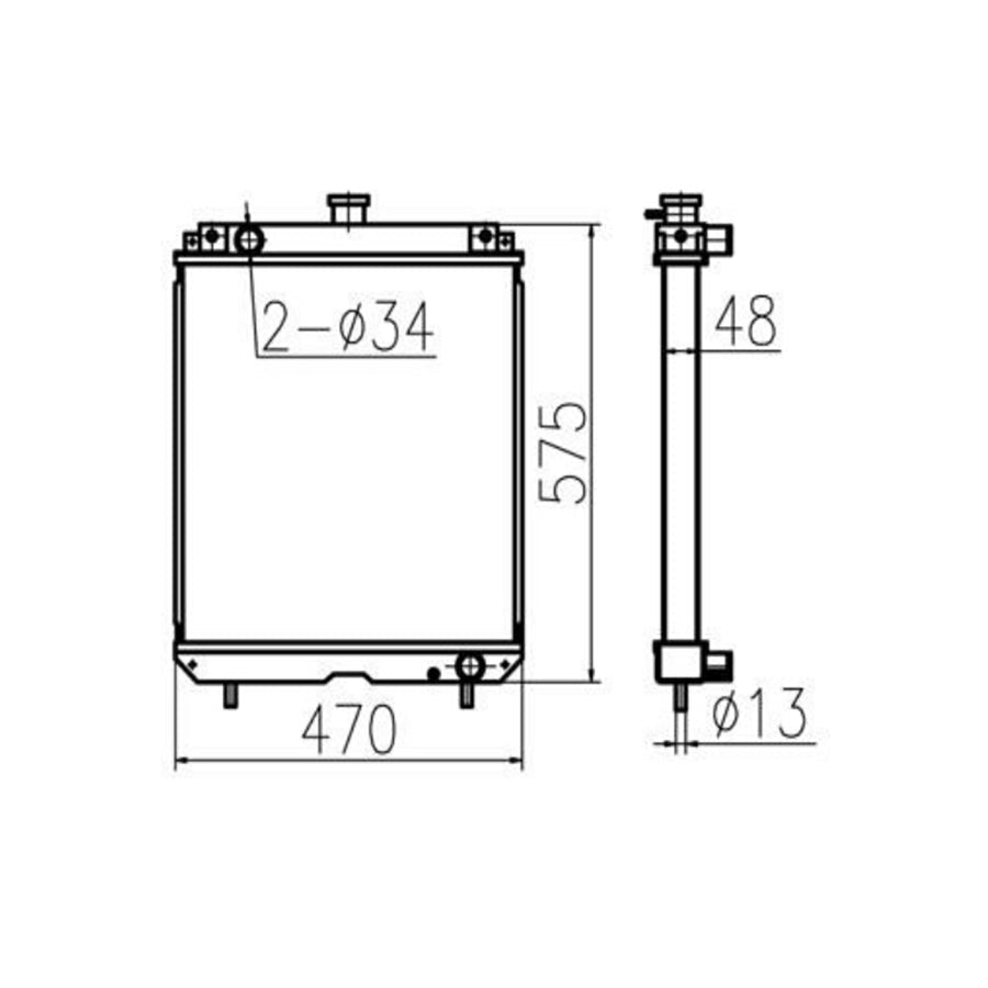 For Yanmar F455 F605 Hydraulic Radiator Core Assembly 119956 - 44501 - Fab Heavy Parts