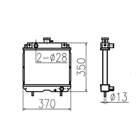 For Yanmar Hydraulic Radiator Core Assembly 119853 - 44510 - Fab Heavy Parts
