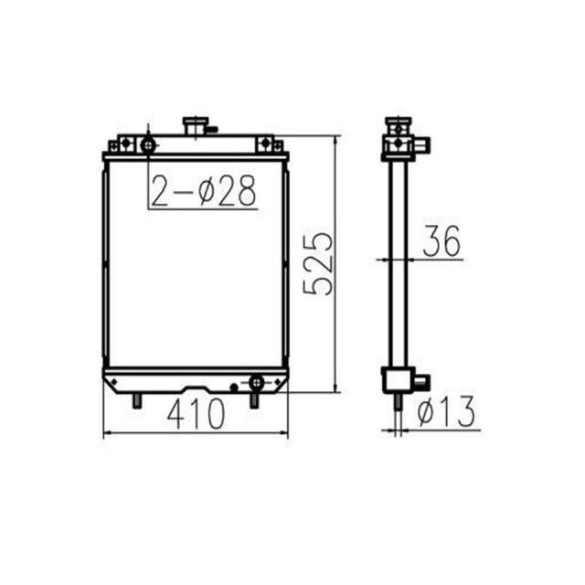 Yanmarの場合US32 US36油圧ラジエーターコアアセンブリ129459-44501