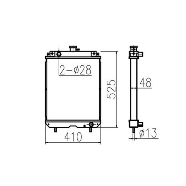 For Yanmar US40 US46 US50 Hydraulic Radiator Core Assembly 129457 - 44501 - Fab Heavy Parts