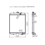 Para el ensamblaje del núcleo del radiador hidráulico Yanmar 123951-44500