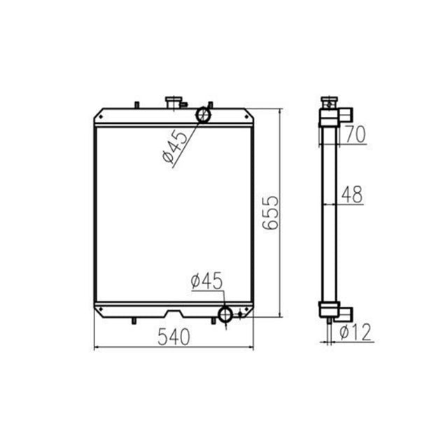 For Yanmar Hydraulic Radiator Core Assembly 129944-44501