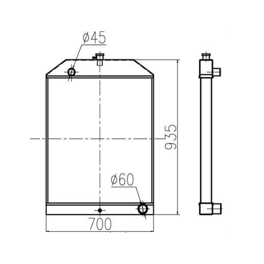 YUCHAI Excavator YC135-8 hydraulisen jäähdyttimen ydinkokoonpanoon