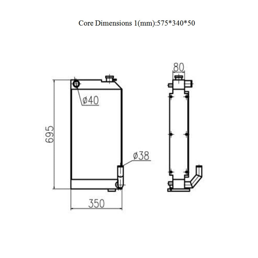 For YUCHAI gravemaskin YC60-8 Hydraulisk radiatorkjerneenhet