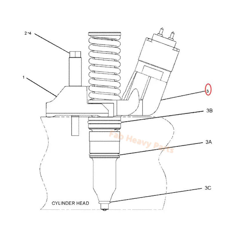Fuel Injector 253 - 0616 2530616 Fits for Caterpillar CAT Engine C18 Excavator 374F L 385C 390D Tractor 631E 631G 633E II 637E 637G 651B, Remanufactured - Fab Heavy Parts