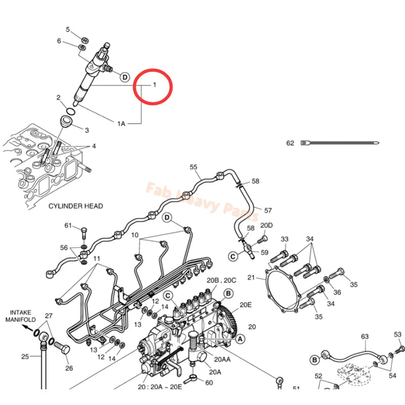 Fuel Injector 65.10101-7099 Fits for Komatsu Doosan Daewoo Engine DB58 DB58TIS Excavator Solar 225LC-V 230LC-V 255LC-V
