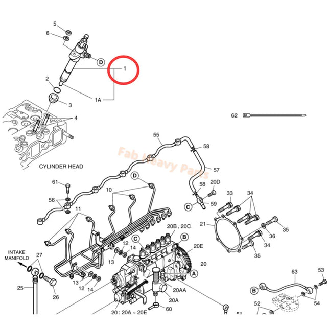Fuel Injector 65.10101-7099 Fits for Komatsu Doosan Daewoo Engine DB58 DB58TIS Excavator Solar 225LC-V 230LC-V 255LC-V