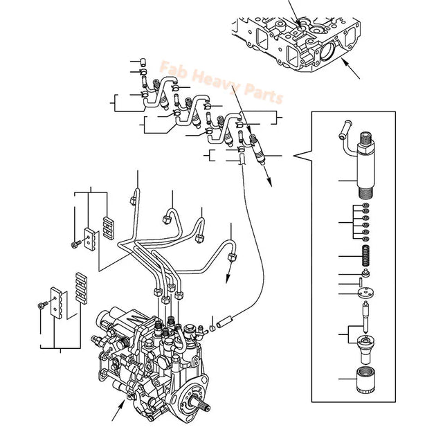 Kraftstoffeinspritzventil 729645-53100 für Hitachi-Bagger ZX48U-3F ZX50U-3F ZX52U-3F