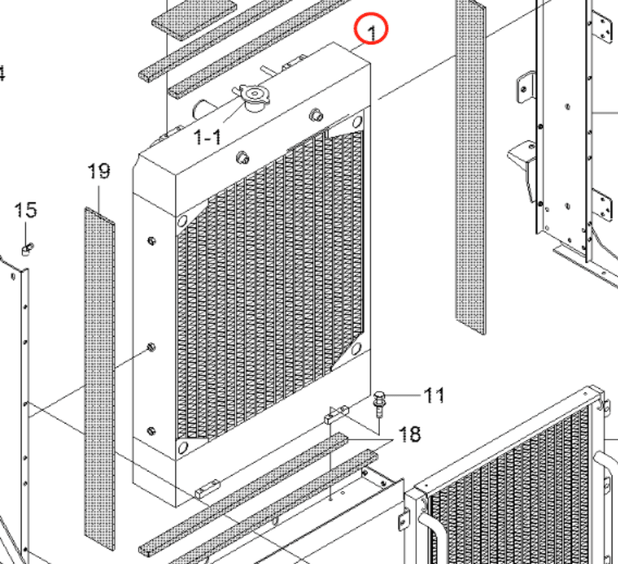 Hydraulic Radiator 11LB - 30581 11LB - 30582 for Hyundai Loader HL770 - 7 HL770 - 7A - Fab Heavy Parts
