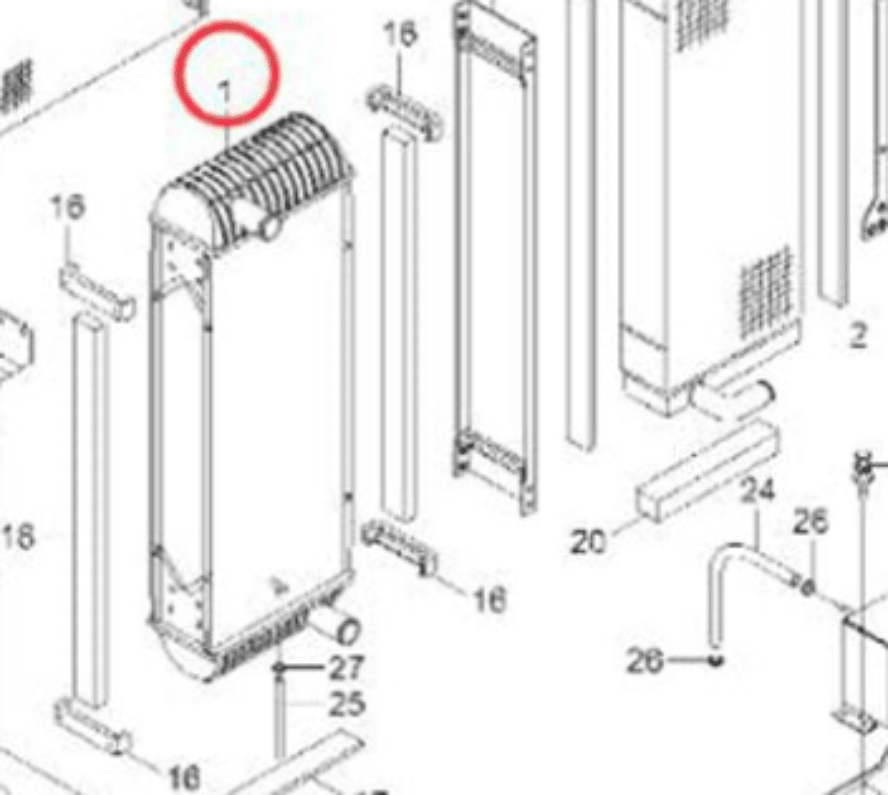 Hydraulic Radiator 11Q4 - 41110 11Q441110 for Hyundai Excavator R125LCR - 9A R145CR - 9A - Fab Heavy Parts