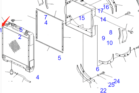 Hydraulic Radiator 134 - 03 - 61112 Fits for Komatsu D61EX - 12 D61PX - 12 Bulldozers - Fab Heavy Parts