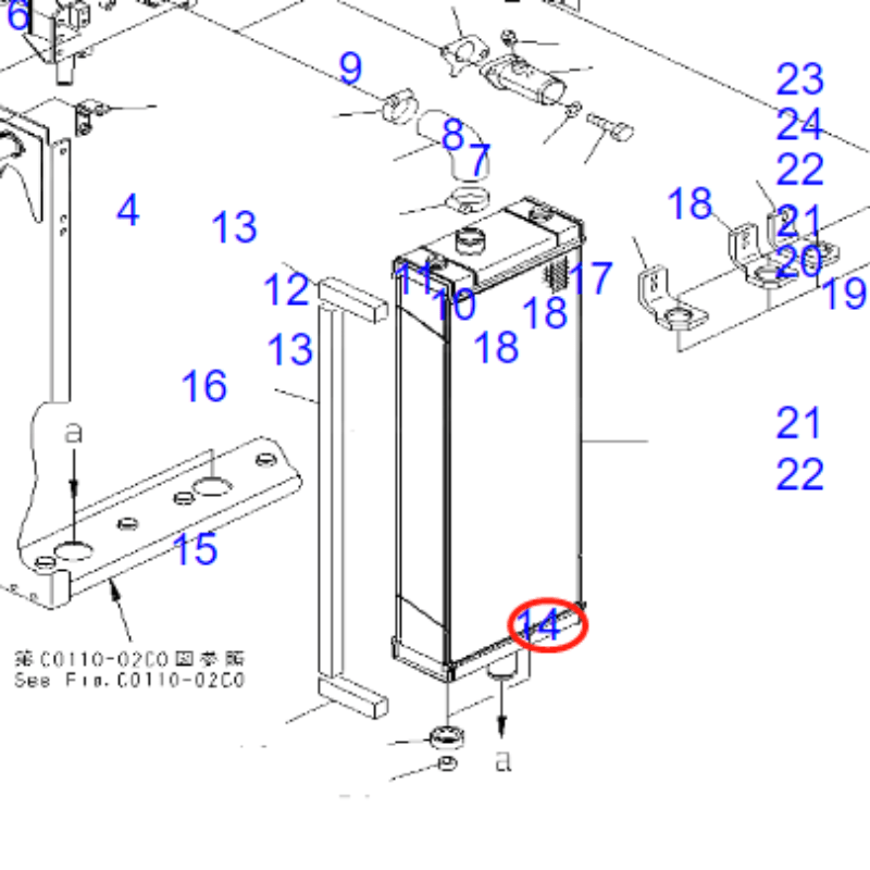 Hydraulic Radiator 154 - 03 - 75911 Fits for Komatsu D85PX - 15E0 Bulldozers - Fab Heavy Parts
