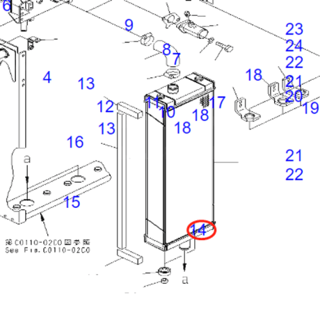 Hydraulic Radiator 154 - 03 - 75911 Fits for Komatsu D85PX - 15E0 Bulldozers - Fab Heavy Parts