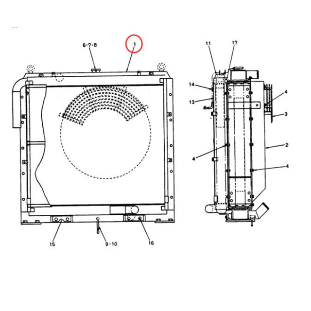 Hydraulic Radiator 2452U433S1 for Kobelco Excavator SK300LC - 4 SK400LC - 4 - Fab Heavy Parts
