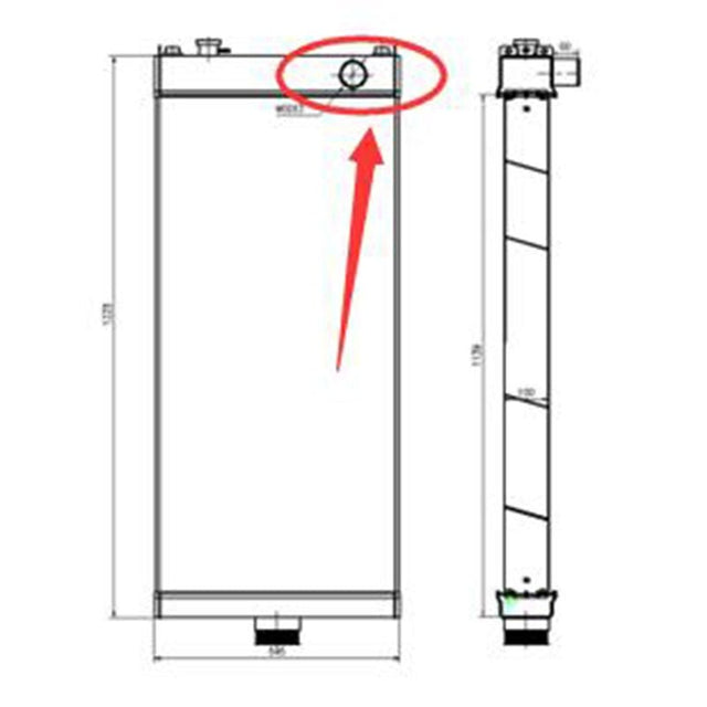 Hydraulic Radiator 425 - 03 - 32221 Fits for Komatsu Wheel Loader WA500 - 6 Hole Right - Fab Heavy Parts